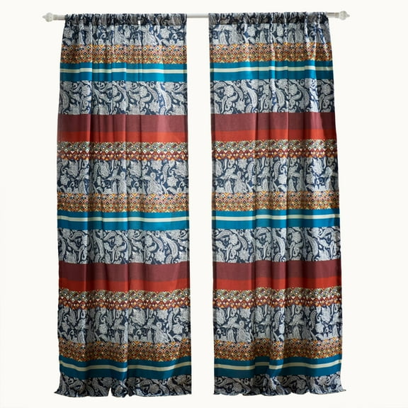 Barefoot Bungalow Vista Quirky Window Panel With Tie Back - 42X84", Multicolor