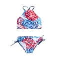thumbnail image 4 of Bagilaanoe 2 Pcs Girl Swimwear, Floral Tops + Drawstring Bikini Bottoms Suit, 4 of 5
