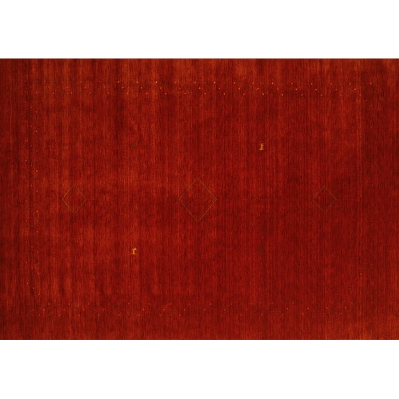 Ahgly Company Indoor Rectangle Abstract Yellow Contemporary Area Rugs, 2' x 5'