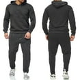 thumbnail image 4 of Conjunto de 2 unid/set de chándal deportivo informal para hombre, conjunto de sudadera con capucha y pantalones deportivos informales, 4 of 4
