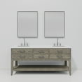 thumbnail image 4 of Norwalk 72 in W Grey Oak Double Vanity, Cultured Marble Top, Faucet Set, and 34 in Mirrors, 4 of 9