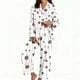 thumbnail image 2 of Puyaiuu Women 2 Piece Christmas Satin Pajama Set Cute Print Long Shirt Loose Shorts Matching Set Loungewear Gift, 2 of 5