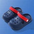 thumbnail image 2 of GPOECD Girls Clogs Slip On for Indoor Outdoor Wear Lightweight Soft Sole Kids Footwear Breathable Comfortable Kids Slippers Girls,Blue,5.5-6 Years, 2 of 5