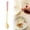 Pink, variant on Tableware Set 410 Stainless Steel Dessert Spoon – 17.5cm Long Handle Ice Spoon with Ceramic Handle (Purple)