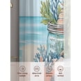 thumbnail image 6 of Summer Coral Sheer Curtains 72 Inch Long 2 Panels, Seashell Starfish in Glass Bottle Ocean Beach Light Filtering Rod Pocket Curtains, Sheer Voile Drapes for Living Room Bedroom, 52"x72", 6 of 8