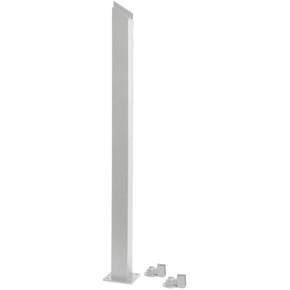 White Inline Aluminum Railing Stair Post