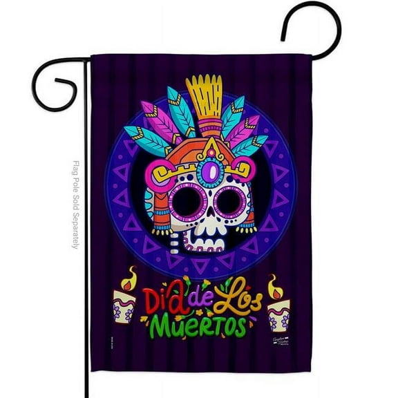 Angeleno Heritage G130412-BO Dia de los Muertos Falltime Day of Diad 13 x 18.5. in. Double-Sided Decorative Horizontal House Garden Flag for Decoration Banner Yard Gift