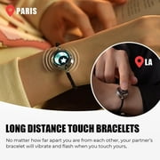 TOTWOO Long Distance Touch Bracelets for Couples, Vibration & Light up for Love Couples Bracelets | Long Distance Relationship Gifts for Girlfriend