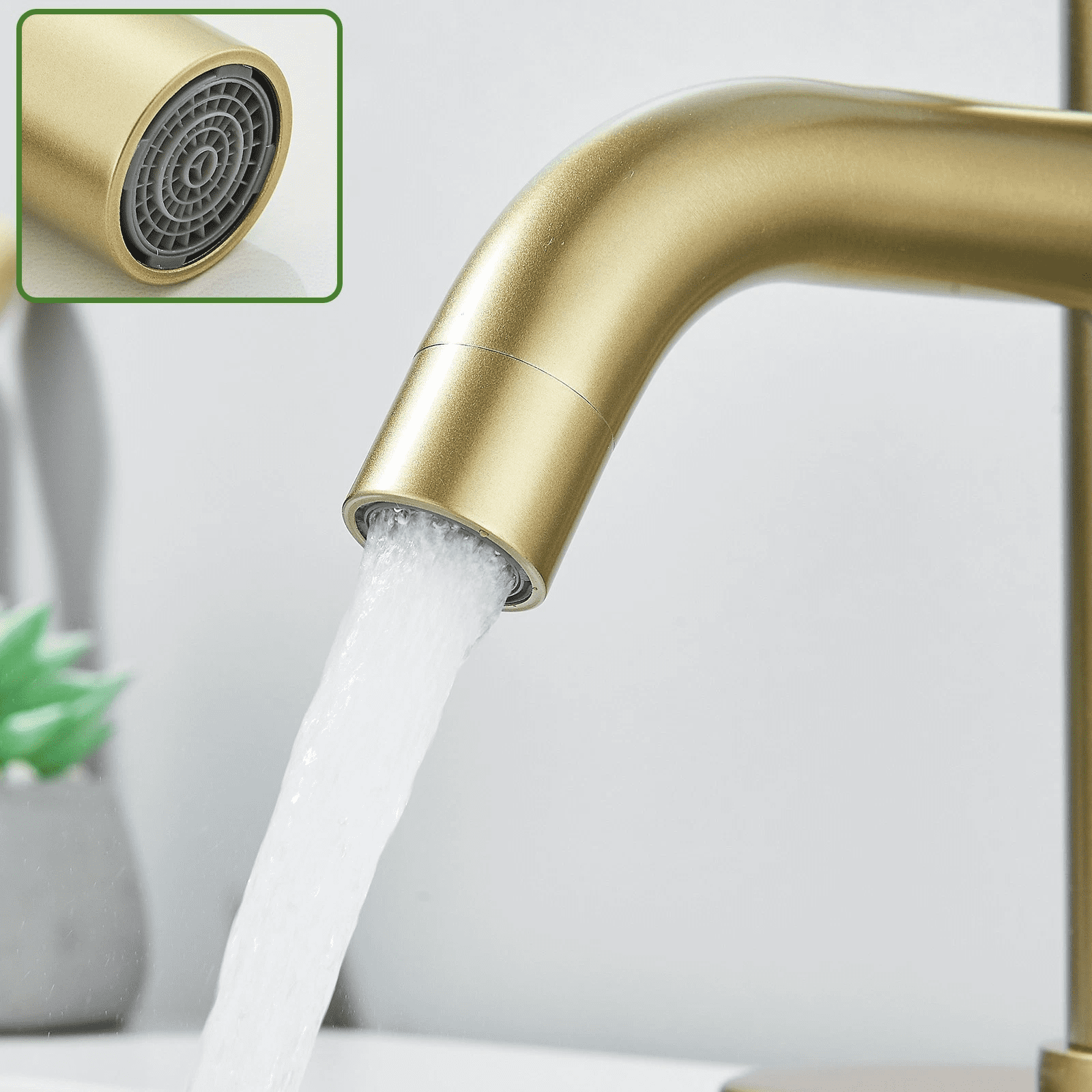 Zovajonia Brushed Gold Bathroom Faucet Single Handle 1 or 3 Holes Basin faucet with Pop Up Sink Drain Assembly and Water Faucet Supply Lines