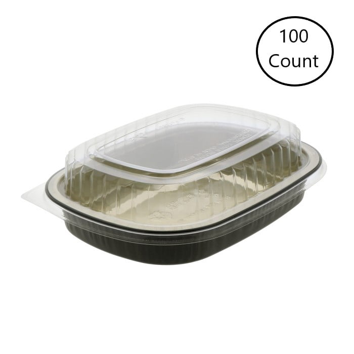 Pactiv Classic Carryout Aluminum Single Serve Food Container Black/Gold