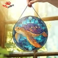 thumbnail image 3 of Turtle Stained Glass Suncatcher, Sea Turtle Window Hanging, Turtle Ornament, Turtle Window Decor, Turtle Lovers Gift, Turtle Home Decor, 3 of 7
