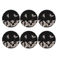 thumbnail image 2 of Balery 6 Pcs Japanese White Craneleather Coasters Set, Drink Table Cup Coasters For Living Room Kitchen Coffee Decor, 2 of 9