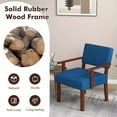 thumbnail image 5 of Auranook Linen Accent Chair, Living Room Chair w/ Soft Padded Seat & Backrest, Mid Century Upholstered Armchair w/ Rubber Wood Frame, 5 of 7