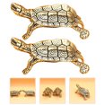 thumbnail image 4 of Vintage Brass Turtle Figurines, 2pcs Home Decor Collectible Sculpture Ornament, 4 of 6