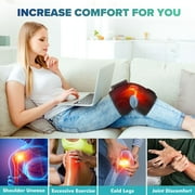 Heated Knee Massager,3-In-1 Heated Knee Brace Wrap, Vibration Knee Heating Pad,3 Adjustable Vibrations and Heating Modes, Heating Pad for Knee Relax