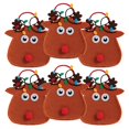 thumbnail image 1 of Bolsas de regalo navideñas de fieltro de reno actuales de 13 x 17 cm, juego de 6, 1 of 6