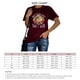 thumbnail image 1 of Camiseta de verano de cuello redondo color rojo vino para mujer, de manga corta, con estampado de letras, transpirable y de corte holgado, 1 of 6
