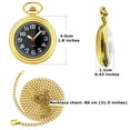 thumbnail image 3 of ZOLOHONI Quartz Pocket Watch with Chain Luminous Uncovered 46mm Gold Men's Womens Fob & Pocket Watches, 3 of 9