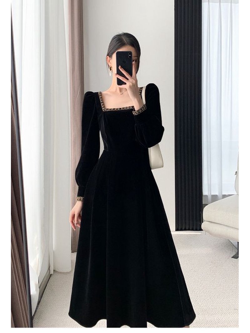 Black Velvet Midi Dress Evening Dress Wedding Guest Dress Cocktail Party Bridesmaid Dress Formal Dress - Walmart.com Black Velvet Midi Dress Evening Dress Wedding Guest Dress Cocktail Party Bridesmaid Dress Formal Dress - Walmart.com