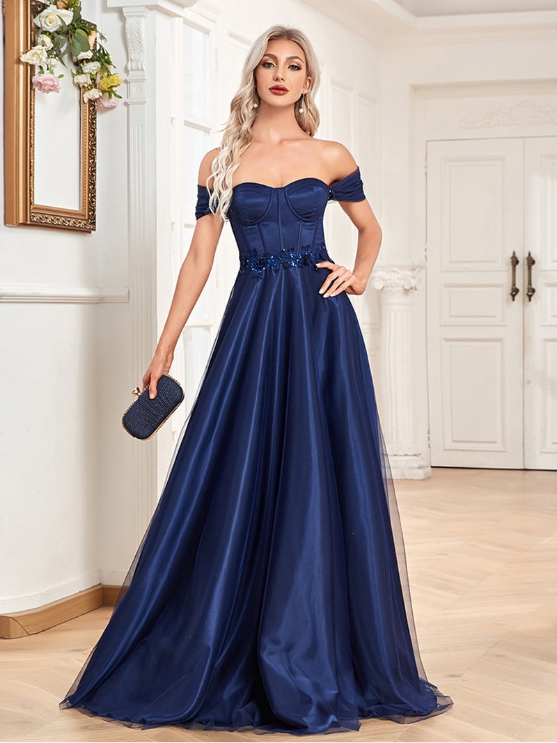 straight a line dress for women Wedding Dress Wedding Guest Dresses for Women Straight Shoulder Gauze A-line  Elegant Ball Evening Dress Fashion Party Dress