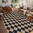 thumbnail image 1 of Alfombra Lahome de yute fácil a cuadros, 244 x 305 cm, color negro, 1 of 7