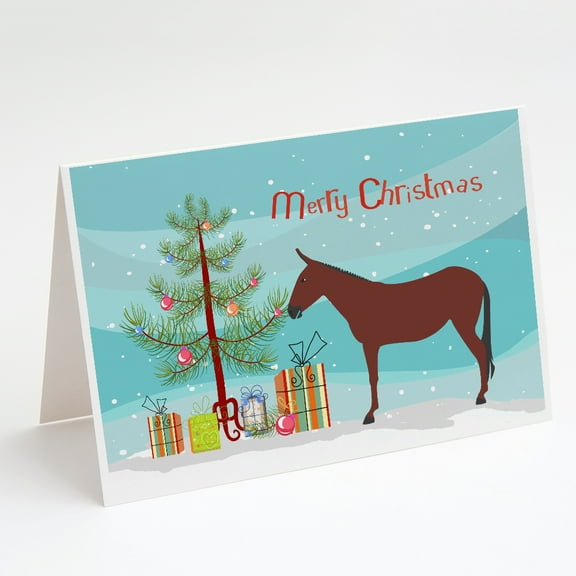 Caroline's Treasures Hinny Horse Donkey Christmas Christmas Greeting Cards with Envelopes, 5" x 7" (8 Count)