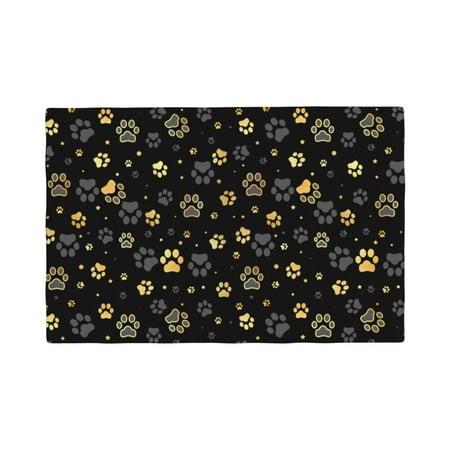 

Placemats Set of 4 Gold Dog Paw Place mats for Dining Table Indoor/Outdoor Cute Heat Resistant Washable Table Mats(18 x 12 )