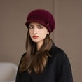 thumbnail image 4 of Women's Brimmed Beanie, Winter Knit Cloche Hat with Slouchy Crown, Trendy Fedora Design for Ladies, One Size Fits Most Cold Weather Cap, 4 of 5