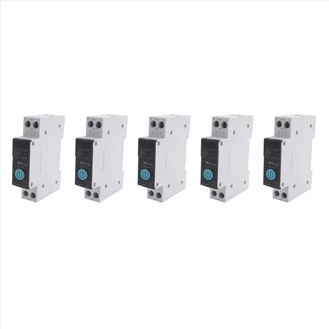 5X 40A Tuya Monofásico Din Riel WIFI Medidor de Energía Inteligente Temporizador Monitor de Consumo de Energía KWh Vatímetro, Negro con Medición
