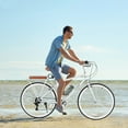 26Inch Men Bicycle, 7 Speed Beach Cruiser Bike for Men, High Carbon