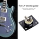 thumbnail image 1 of Conector de placa de salida rectangular, cubierta cuadrada de metal para guitarra eléctrica estilo, 2 colores, plateado para guitarra eléctrica, 1 of 7