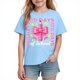 thumbnail image 2 of Blusas y camisas de manga corta con cuello redondo para niños y niñas, camisetas gráficas de manga corta, blusas con estampados bonitos para la temporada escolar., 2 of 9