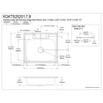 thumbnail image 2 of Kingston Brass Studio KGKTS25208 25" Stainless Steel Self-Rimming Single Bowl Bar Sink with 3-Hole Drain and Strainer, Stainless Steel/Brushed Nickel, 2 of 4