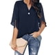 thumbnail image 2 of Camisa de manga corta para mujer, Tops de verano para mujer, Top con cuello en V para mujer, Tops de media manga para mujer, acabado de lujo, 2 of 5