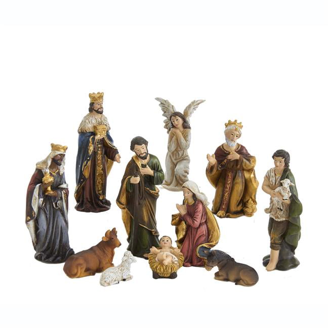 Christmas Nativity Scene Set Gift Polyresin Baby Jesus Figurines Nacimiento Navi 