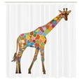 thumbnail image 3 of Ambesonne Giraffe Shower Curtain, Colorful Abstract Animal, 69"Wx84"L, White Multicolor, 3 of 5