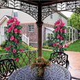 thumbnail image 4 of RECUTMS 3.3Ft Artificial Hanging Plants Red Flowers Plants Vine for Indoor and Outdoor Decoration(2Pcs), 4 of 8