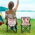 thumbnail image 5 of 600D Oxford Camping Chair Portable Foldable Chair Supports 220 lbs for Picnic, Fishing, Backpacking Pink and Brown Tie-dye Flowers, 5 of 8