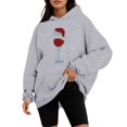 thumbnail image 1 of Wyzesi Chandails en Molleton d'Automne pour Femmes Col en V Blanc Chandail en Molleton Noël à Manches Longues Imprimé Lettre Décontracté Motif Mignon Imprimé Noël Col Rond Pull d'Automne, 1 of 4