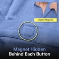 thumbnail image 4 of Joe & Bella Magnetic Button Shirt for Men, Adaptive Clothing for Men - Magnetic Closure Dress Shirts - Long-Sleeve, Tailored Fit, Hidden Magnets, Easy One-Hand Dressing, Stretch Cuffs, Blue - XL, 4 of 6