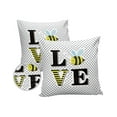 thumbnail image 2 of Outdoor Throw Pillow Cover Abstract Stripe Black Dots Waterproof Cushion Covers 2 Pack Cartoon Bee Love Quotes Pillow Cases Home Decoration for Patio Garden Couch Sofa, 2 of 7