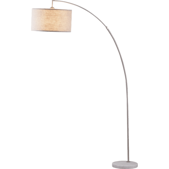 NEW White Marble Base with Beige Fabric Shade & Antique Brass Body Finish 78" Floor Lamp 6931