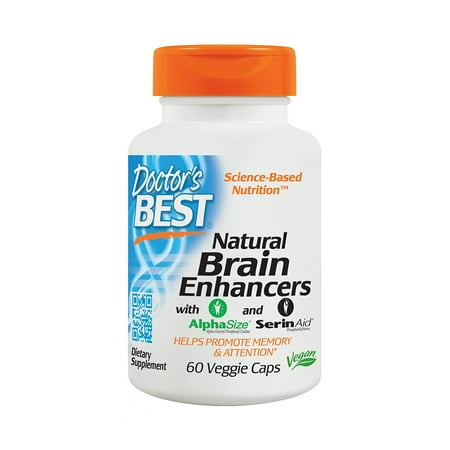 Natural Brain Enhancers, Non-GMO, Vegan, Gluten Free, 60 Veggie Caps, Nutrients intensively researched for their benefits to diverse human brain.., By Doctor's (The Best Cognitive Enhancers)