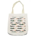 thumbnail image 1 of Airplane Tote Bag, Jet-Planes Aviation Attack Modern Technology United Kingdom Model Illustration, Cloth Linen Reusable Bag for Shopping Books Beach and More, 16.5" X 14", Cream, by Ambesonne, 1 of 2