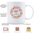 thumbnail image 3 of 90th Birthday Gifts for Women - 90 and Fabulous with A Garland Birthday Mug - 90 Year Old Present Ideas for Mom, Wife, Grandmother, Daughter, Sisters, Friends, Colleague, Coworker - 11 oz Coffee Mug, 3 of 7
