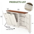 thumbnail image 4 of Uforic Kitchen Storage Cabinet with Shelves & Doors, Sideboard Cabinet for Double 13-gal Trash Bins, White, 4 of 8