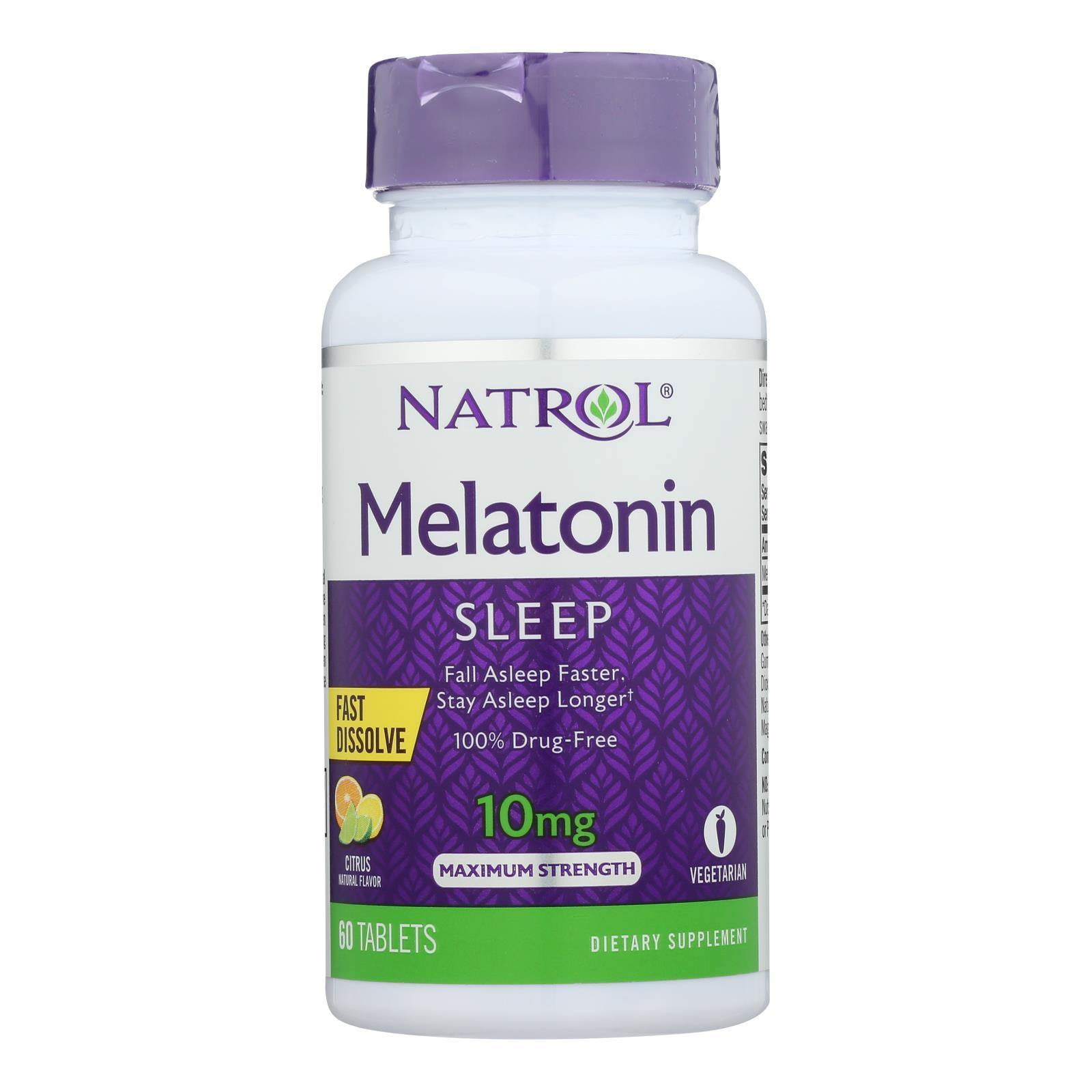 Natrol Fast Dissolve Melatonin 10 mg Tablets, Citrus Natural Flavor 60 ea