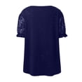 thumbnail image 4 of Elegant Glitter Lace Collar Short Sleeve T-Shirt Fashion Casual Blouse Top With Rhinestone Details Oversized T-shirts Short Sleeve Crewneck Casual Tops, 4 of 5