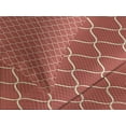 thumbnail image 4 of Ambesonne Modern Quilted Bedspread Set 3 Pcs, Wavy Lines Oval Curvy, Queen Size, Dark Coral Ivory, 4 of 5