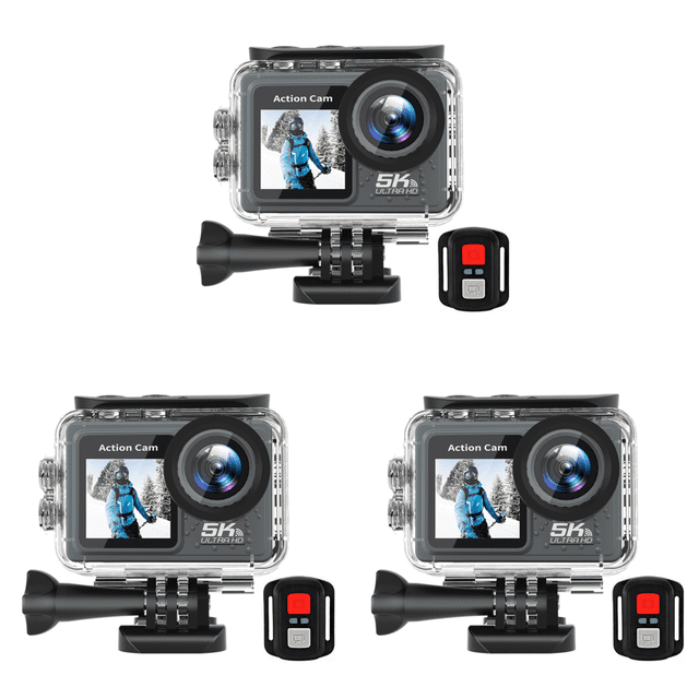 Cámara de acción 5K 4K 60FPS Pantalla dual WIFI 170 granangular con control remoto